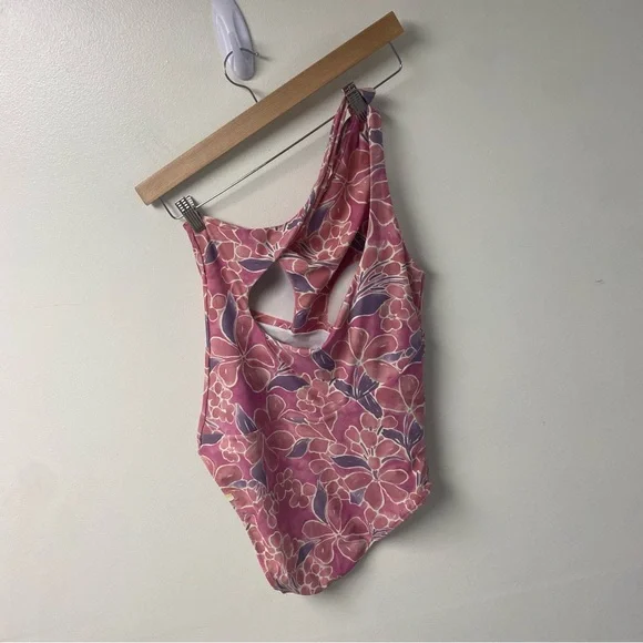 Summersalt RARE The Sidestroke Pink Watercolor Floral One Piece Size 8 - Picture 6 of 7